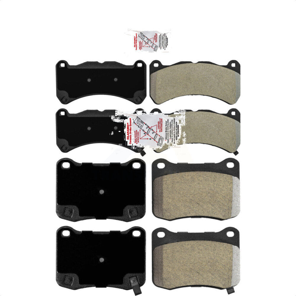 AmeriBRAKES Front Rear Semi-Metallic Disc Brake Pads Kit For 2008-2014 Lexus IS F KNF-101468
