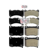 AmeriBRAKES Front Rear Semi-Metallic Disc Brake Pads Kit For 2008-2014 Lexus IS F KNF-101468