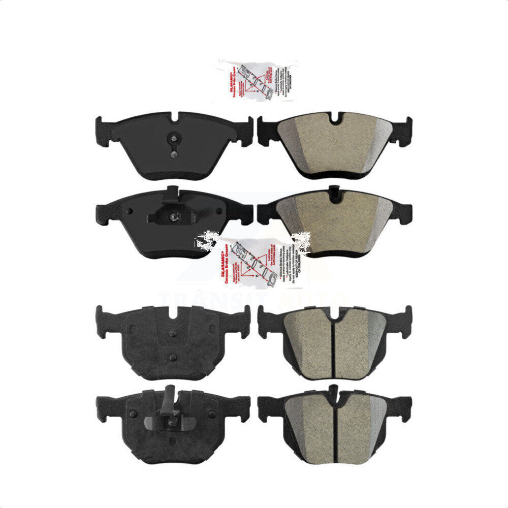 AmeriBRAKES Front Rear Semi-Metallic Disc Brake Pads Kit For 2013 BMW 335i Convertible Coupe Sport Package KNF-101474