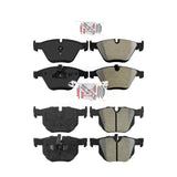 AmeriBRAKES Front Rear Semi-Metallic Disc Brake Pads Kit For 2013 BMW 335i Convertible Coupe Sport Package KNF-101474