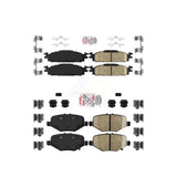 AmeriBRAKES Front Ceramic Rear Semi-Metallic Disc Brake Pads Kit For 2016 Ford Explorer Base With Heavy Duty Brakes KNF-101490