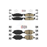 AmeriBRAKES Front Rear Ceramic Disc Brake Pads Kit For 2016 Ford Explorer Base With Heavy Duty Brakes KNF-101491