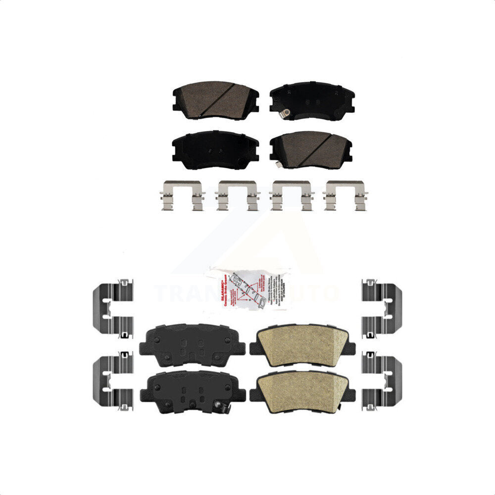 AmeriBRAKES Front Rear Ceramic Disc Brake Pads Kit For 2020-2022 Kia Soul Turbocharged KNF-101498