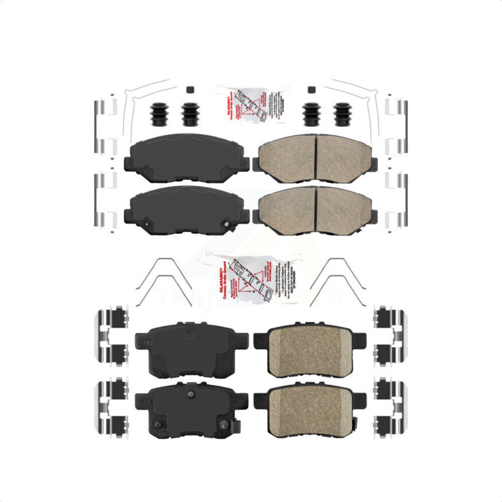 AmeriBRAKES Front Rear Ceramic Disc Brake Pads Kit For Honda Accord KNF-101500