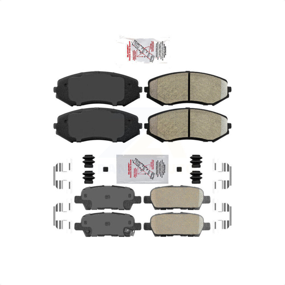 AmeriBRAKES Front Semi-Metallic Rear Ceramic Disc Brake Pads Kit For 2007-2008 Suzuki Grand Vitara KNF-101509