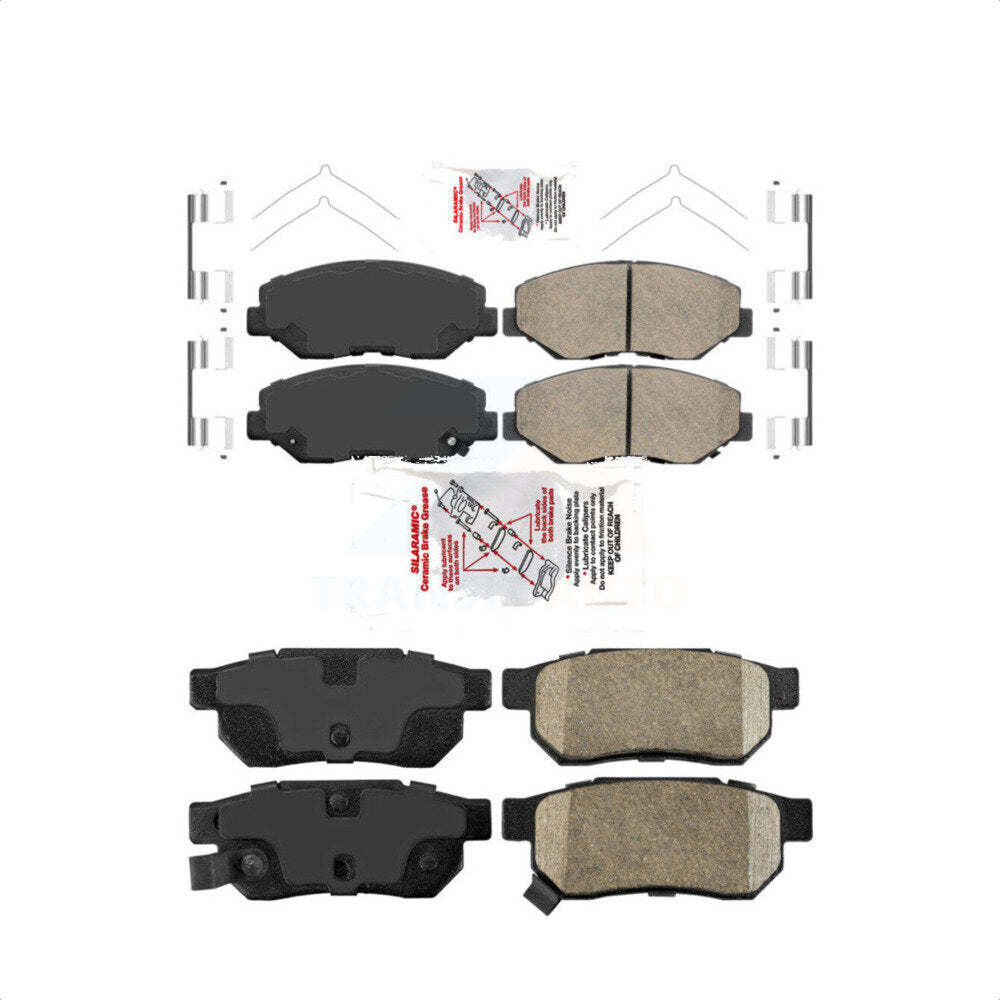 AmeriBRAKES Front Rear Ceramic Disc Brake Pads Kit For 2013-2014 Honda Fit EV Vehicles Manufactured In Mexico KNF-101510