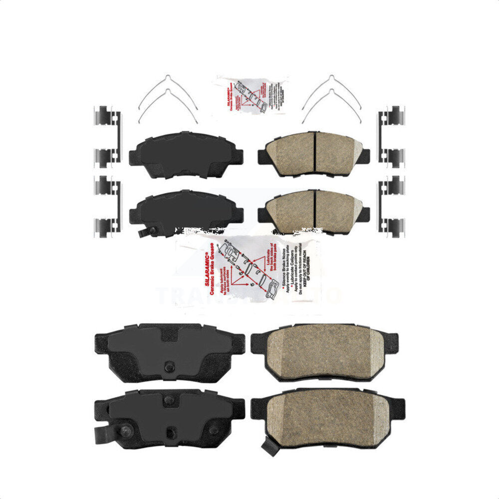 AmeriBRAKES Front Rear Ceramic Disc Brake Pads Kit For Honda Fit Vehicles Manufactured In Mexico KNF-101512