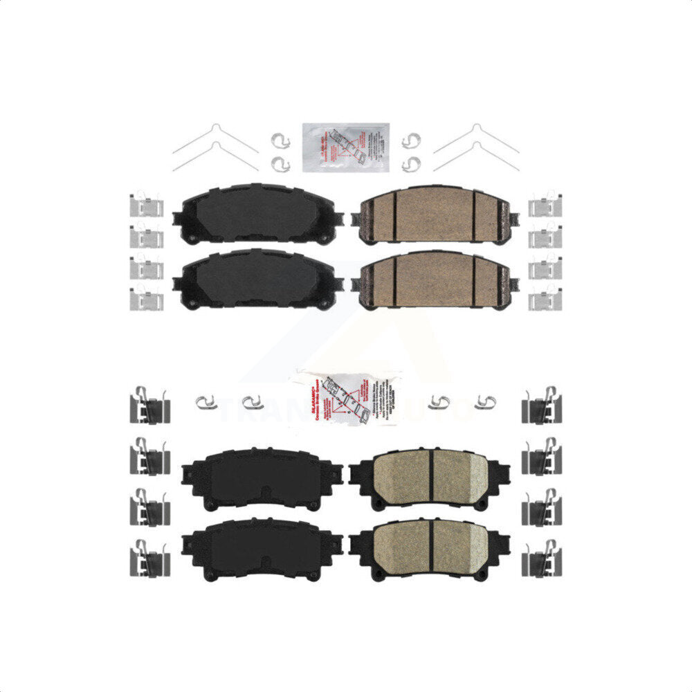 AmeriBRAKES Front Rear Ceramic Disc Brake Pads Kit For 2020 Toyota Highlander With Manual Parking KNF-101530