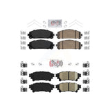AmeriBRAKES Front Rear Ceramic Disc Brake Pads Kit For 2020 Toyota Highlander With Manual Parking KNF-101530