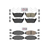 AmeriBRAKES Front Rear Ceramic Disc Brake Pads Kit For 2022 Jeep Grand Wagoneer KNF-101532