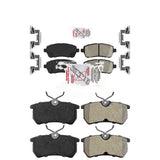 AmeriBRAKES Front Ceramic Rear Semi-Metallic Disc Brake Pads Kit For Ford Fiesta KNF-101534