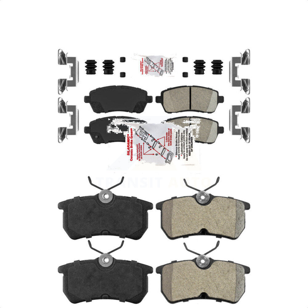AmeriBRAKES Front Ceramic Rear Semi-Metallic Disc Brake Pads Kit For Ford Fiesta KNF-101535