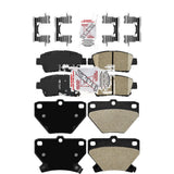 AmeriBRAKES Front Ceramic Rear Semi-Metallic Disc Brake Pads Kit For 2000 Toyota Celica GT KNF-101537