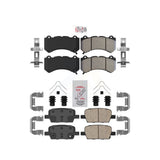 AmeriBRAKES Front Semi-Metallic Rear Ceramic Disc Brake Pads Kit For Chevrolet Camaro With 6 Piston Brembo Calipers KNF-101543