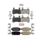 AmeriBRAKES Front Semi-Metallic Rear Ceramic Disc Brake Pads Kit For 2016 Cadillac ELR With Performance Brakes KNF-101546