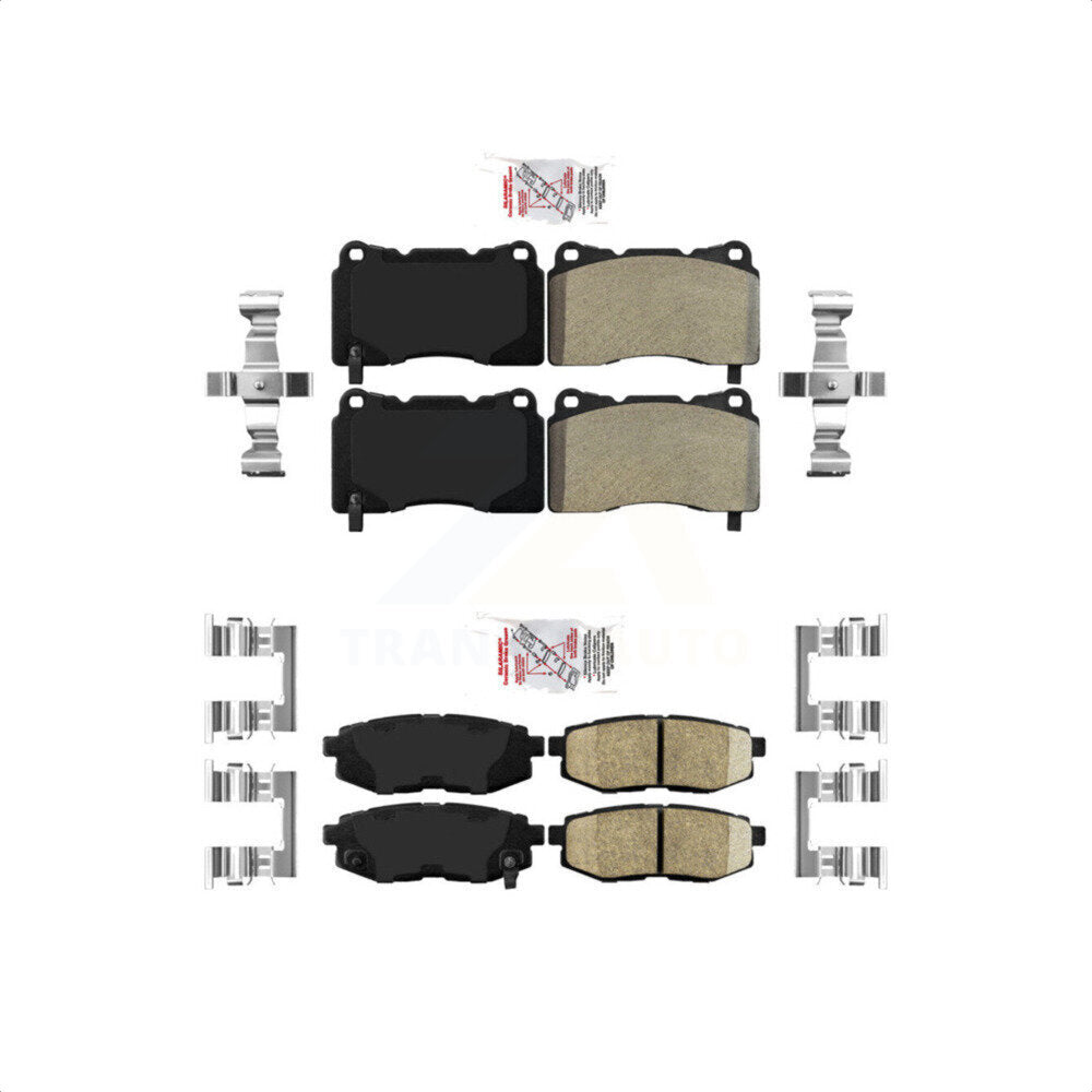 AmeriBRAKES Front Semi-Metallic Rear Ceramic Disc Brake Pads Kit For 2017 Subaru BRZ Base With Brembo Brakes KNF-101553