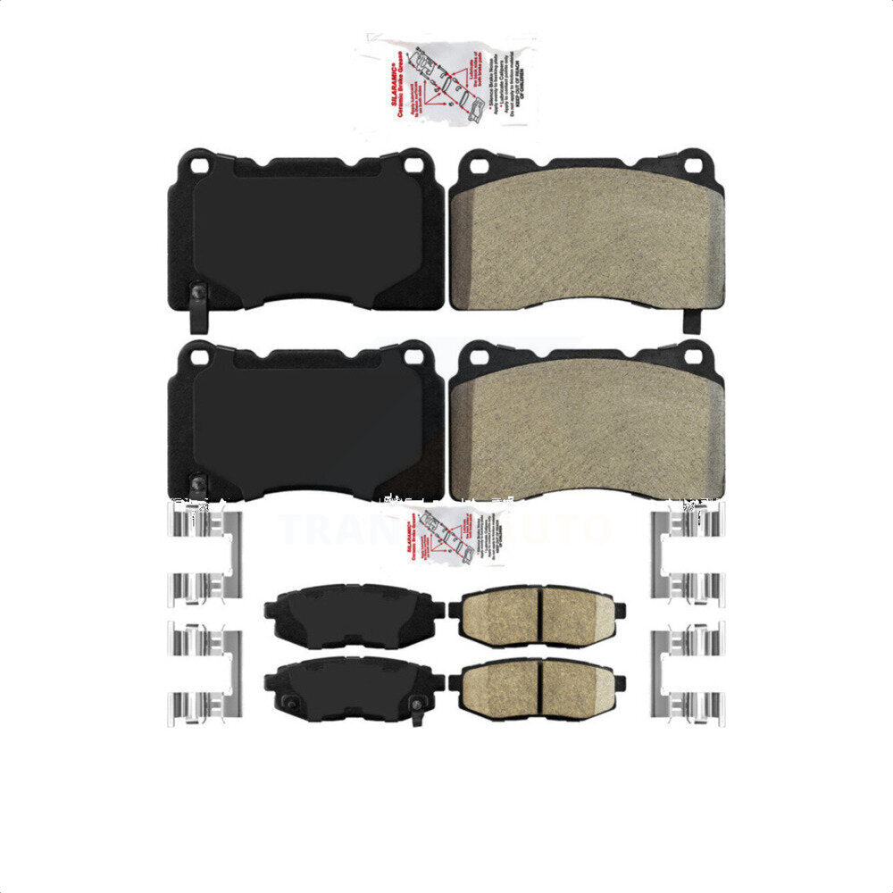 AmeriBRAKES Front Semi-Metallic Rear Ceramic Disc Brake Pads Kit For 2017 Subaru BRZ Base With Brembo Brakes KNF-101554