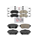 AmeriBRAKES Front Rear Ceramic Disc Brake Pads Kit For 2019 Nissan Rogue FULL HYBRID EV-GAS (FHEV) engine With Electric Parking KNF-101559