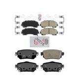 AmeriBRAKES Front Rear Ceramic Disc Brake Pads Kit For 2019 Nissan Rogue FULL HYBRID EV-GAS (FHEV) engine With Electric Parking KNF-101560