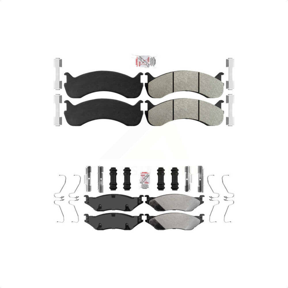 AmeriBRAKES Front Rear Semi-Metallic Disc Brake Pads Kit For 2007 Ford F-53 Motorhome Chassis 24000lbs To 26000lbs GVW KNF-101565