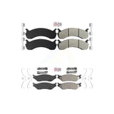 AmeriBRAKES Front Rear Semi-Metallic Disc Brake Pads Kit For 2007 Ford F-53 Motorhome Chassis 24000lbs To 26000lbs GVW KNF-101566