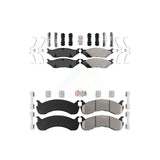 AmeriBRAKES Front Rear Semi-Metallic Disc Brake Pads Kit For 2007 Ford F-53 Motorhome Chassis 24000lbs To 26000lbs GVW KNF-101568