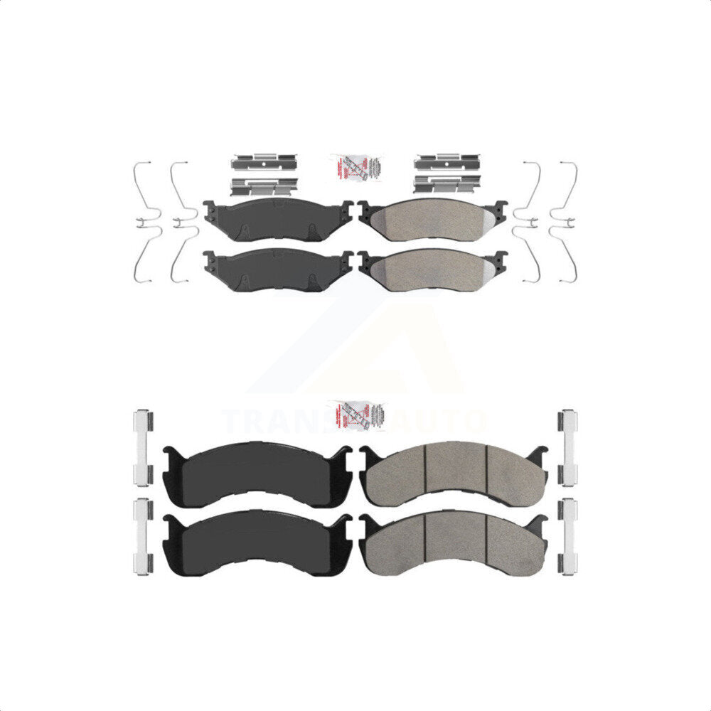 AmeriBRAKES Front Rear Semi-Metallic Disc Brake Pads Kit For 2007 Ford F-53 Motorhome Chassis 24000lbs To 26000lbs GVW KNF-101569