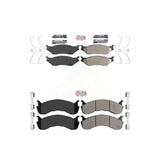 AmeriBRAKES Front Rear Semi-Metallic Disc Brake Pads Kit For 2007 Ford F-53 Motorhome Chassis 24000lbs To 26000lbs GVW KNF-101569