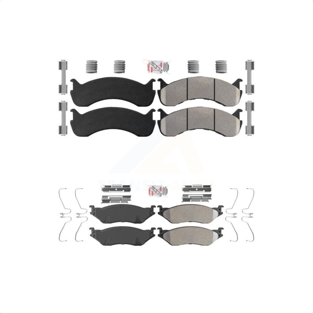 AmeriBRAKES Front Rear Semi-Metallic Disc Brake Pads Kit For 2007 Ford F-53 Motorhome Chassis 24000lbs To 26000lbs GVW KNF-101572