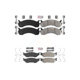 AmeriBRAKES Front Rear Semi-Metallic Disc Brake Pads Kit For 2007 Ford F-53 Motorhome Chassis 24000lbs To 26000lbs GVW KNF-101572