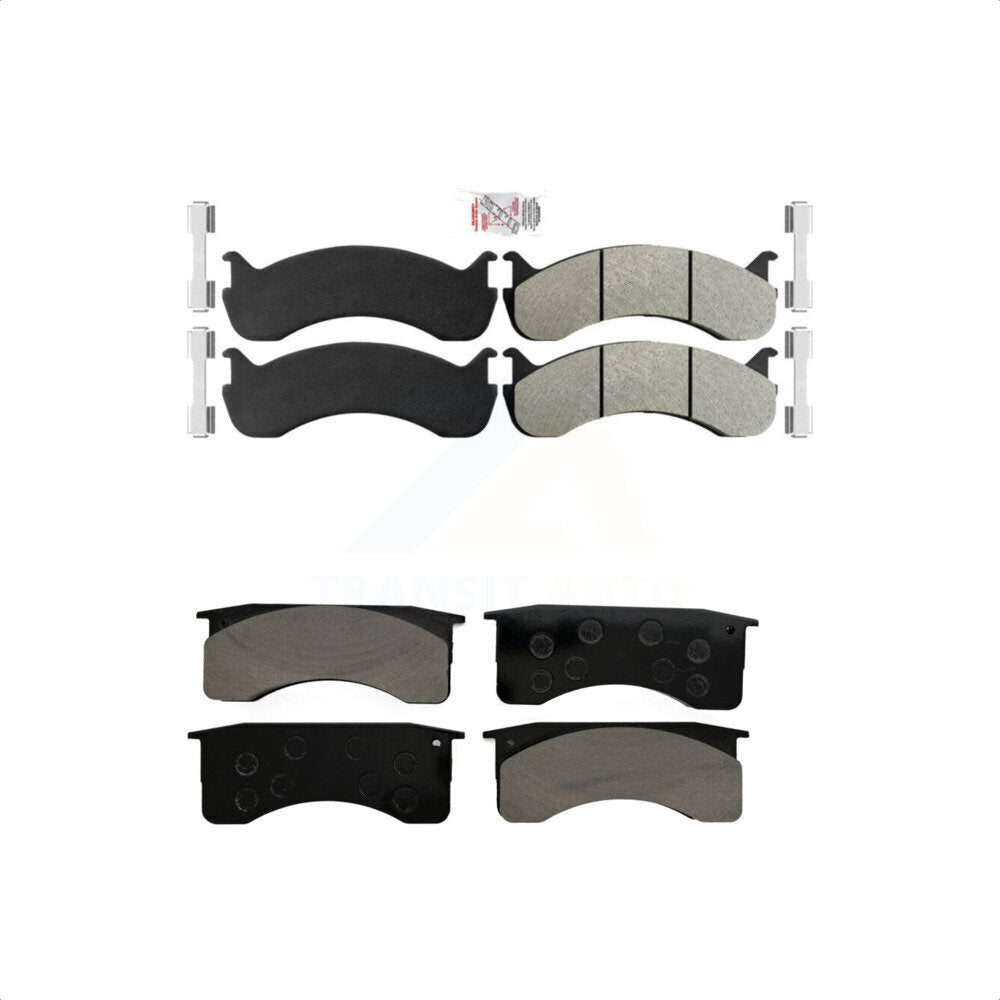 AmeriBRAKES Front Rear Semi-Metallic Disc Brake Pads Kit For 2010 IC Corporation CE School Bus Hydraulic hand brakes 73mm 2 Piston Caliper KNF-101573