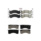 AmeriBRAKES Front Rear Semi-Metallic Disc Brake Pads Kit For 2010 IC Corporation CE School Bus Hydraulic hand brakes 73mm 2 Piston Caliper KNF-101573