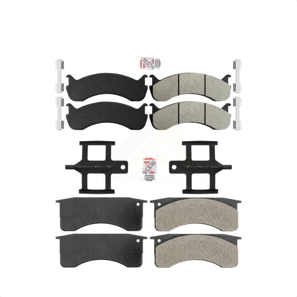 AmeriBRAKES Front Rear Semi-Metallic Disc Brake Pads Kit For 2010 IC Corporation CE School Bus Hydraulic hand brakes 73mm 2 Piston Caliper KNF-101574