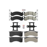 AmeriBRAKES Front Rear Semi-Metallic Disc Brake Pads Kit For 2010 IC Corporation CE School Bus Hydraulic hand brakes 73mm 2 Piston Caliper KNF-101574