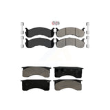 AmeriBRAKES Front Rear Semi-Metallic Disc Brake Pads Kit For 2010 IC Corporation CE School Bus Hydraulic hand brakes 66mm 2 Piston Caliper KNF-101575
