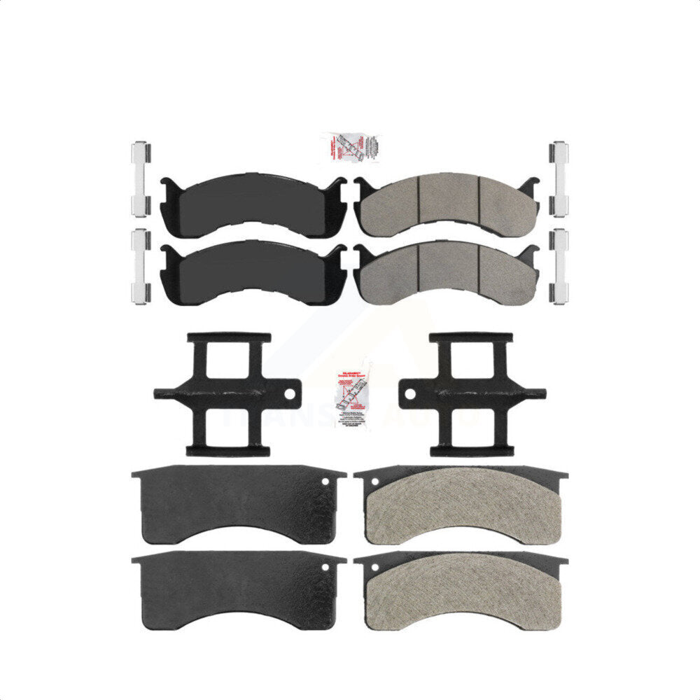 AmeriBRAKES Front Rear Semi-Metallic Disc Brake Pads Kit For 2010 IC Corporation CE School Bus Hydraulic hand brakes 66mm 2 Piston Caliper KNF-101576