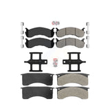 AmeriBRAKES Front Rear Semi-Metallic Disc Brake Pads Kit For 2010 IC Corporation CE School Bus Hydraulic hand brakes 66mm 2 Piston Caliper KNF-101576