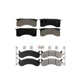 AmeriBRAKES Front Rear Semi-Metallic Disc Brake Pads Kit For 2010 IC Corporation CE School Bus Hydraulic hand brakes 66mm 2 Piston Caliper KNF-101580
