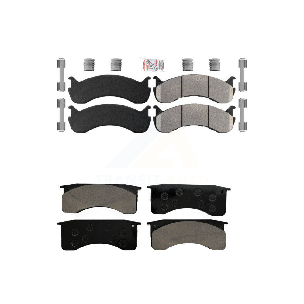 AmeriBRAKES Front Rear Semi-Metallic Disc Brake Pads Kit For 2010 IC Corporation CE School Bus Hydraulic hand brakes 73mm 2 Piston Caliper KNF-101581