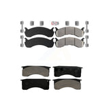 AmeriBRAKES Front Rear Semi-Metallic Disc Brake Pads Kit For 2010 IC Corporation CE School Bus Hydraulic hand brakes 73mm 2 Piston Caliper KNF-101581
