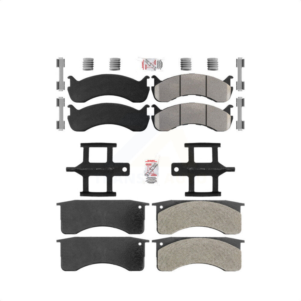 AmeriBRAKES Front Rear Semi-Metallic Disc Brake Pads Kit For 2010 IC Corporation CE School Bus Hydraulic hand brakes 73mm 2 Piston Caliper KNF-101582
