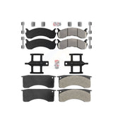 AmeriBRAKES Front Rear Semi-Metallic Disc Brake Pads Kit For 2010 IC Corporation CE School Bus Hydraulic hand brakes 73mm 2 Piston Caliper KNF-101582