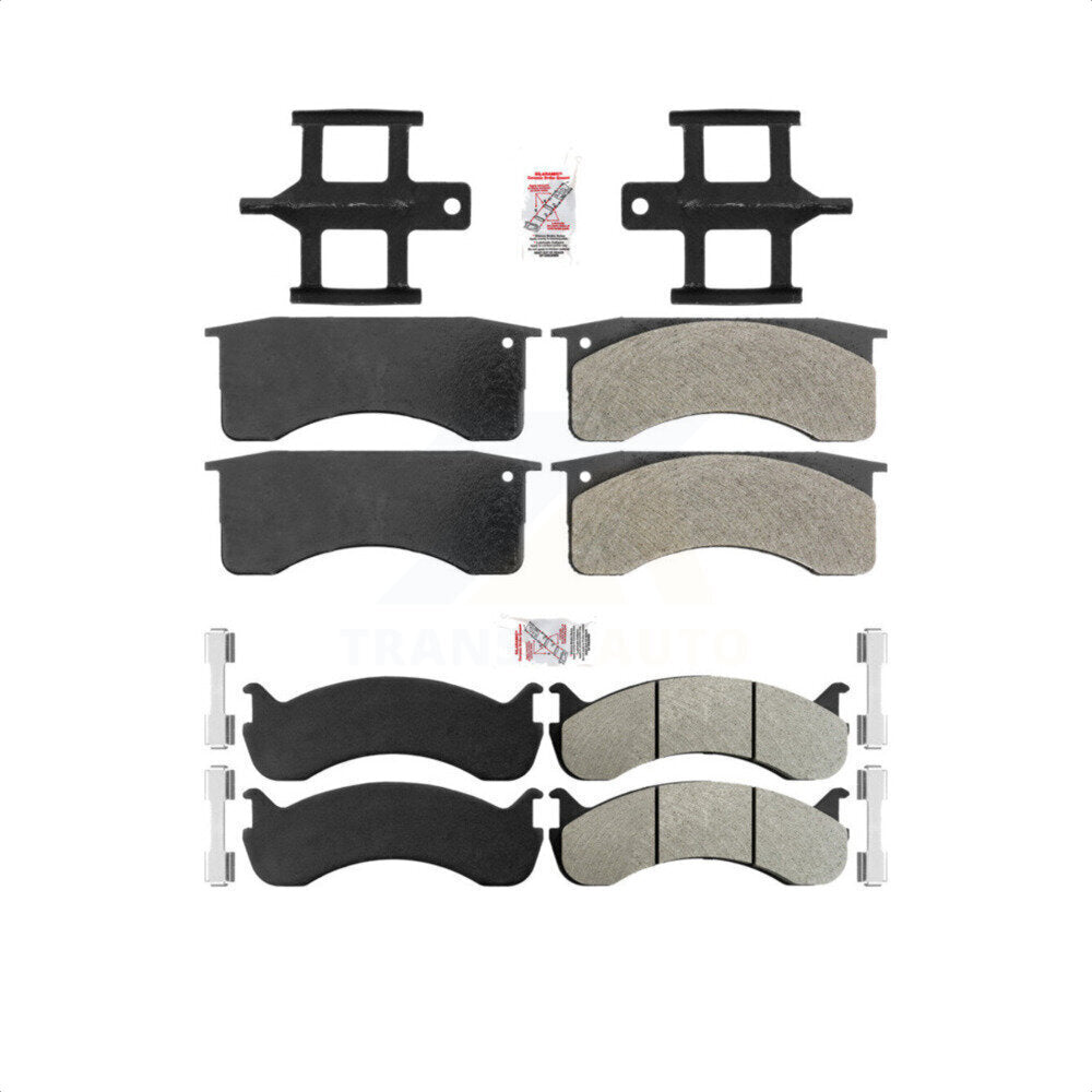 AmeriBRAKES Front Rear Semi-Metallic Disc Brake Pads Kit For 2010 IC Corporation CE School Bus Hydraulic hand brakes 73mm 2 Piston Caliper KNF-101585