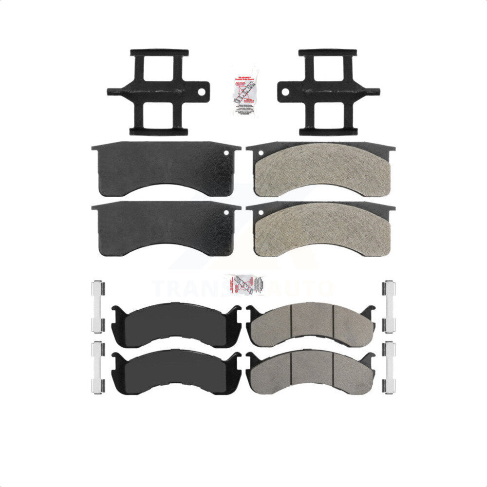 AmeriBRAKES Front Rear Semi-Metallic Disc Brake Pads Kit For 2010 IC Corporation CE School Bus Hydraulic hand brakes 66mm 2 Piston Caliper KNF-101586