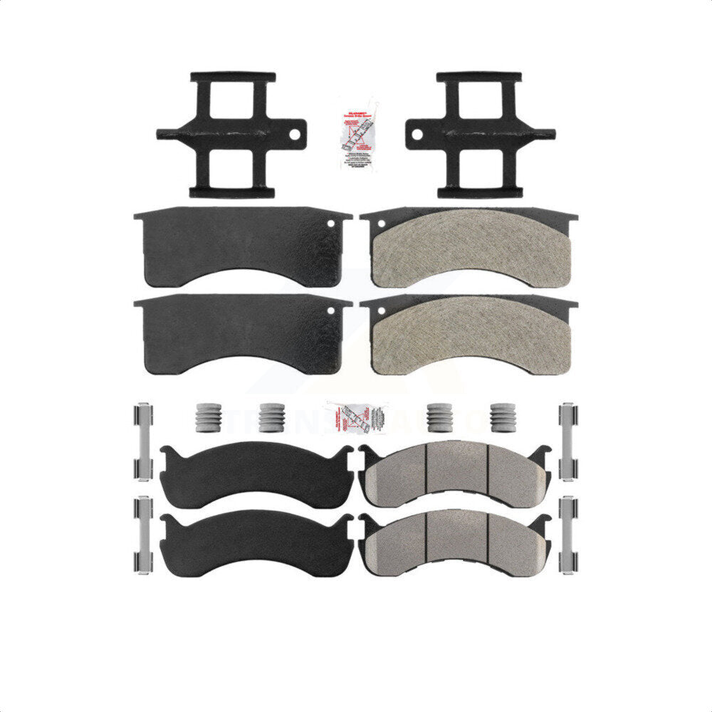 AmeriBRAKES Front Rear Semi-Metallic Disc Brake Pads Kit For 2010 IC Corporation CE School Bus Hydraulic hand brakes 73mm 2 Piston Caliper KNF-101587