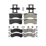 AmeriBRAKES Front Rear Semi-Metallic Disc Brake Pads Kit For 2010 IC Corporation CE School Bus Hydraulic hand brakes 73mm 2 Piston Caliper KNF-101587