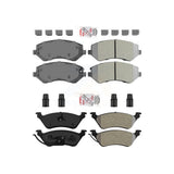 AmeriBRAKES Front Rear Semi-Metallic Disc Brake Pads Kit For Dodge Grand Caravan Chrysler Town & Country Voyager KNF-101589