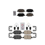 AmeriBRAKES Front Rear Ceramic Disc Brake Pads Kit For 2021-2022 Chevrolet Camaro LT LS with 2.0L KNF-101596