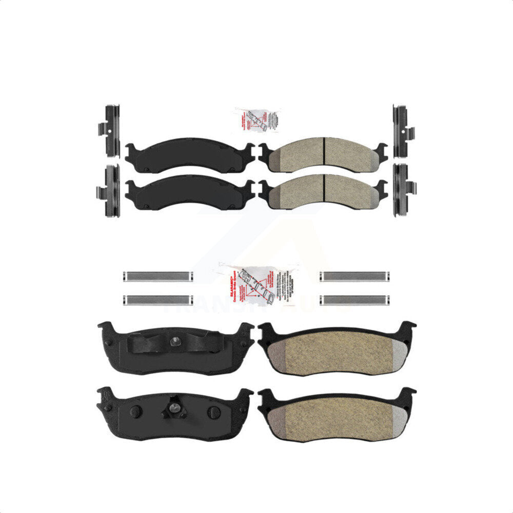 AmeriBRAKES Front Rear Semi-Metallic Disc Brake Pads Kit For Ford F-250 HD KNF-101605