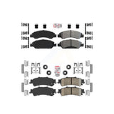 AmeriBRAKES Front Semi-Metallic Rear Ceramic Disc Brake Pads Kit For Chevrolet Silverado 1500 GMC Sierra Classic Drum rear brakes KNF-101614